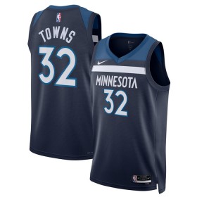 Dres Minnesota Timberwolves Karl Anthony Towns 32 Nike 2022-23 Icon Edition Navy Swingman